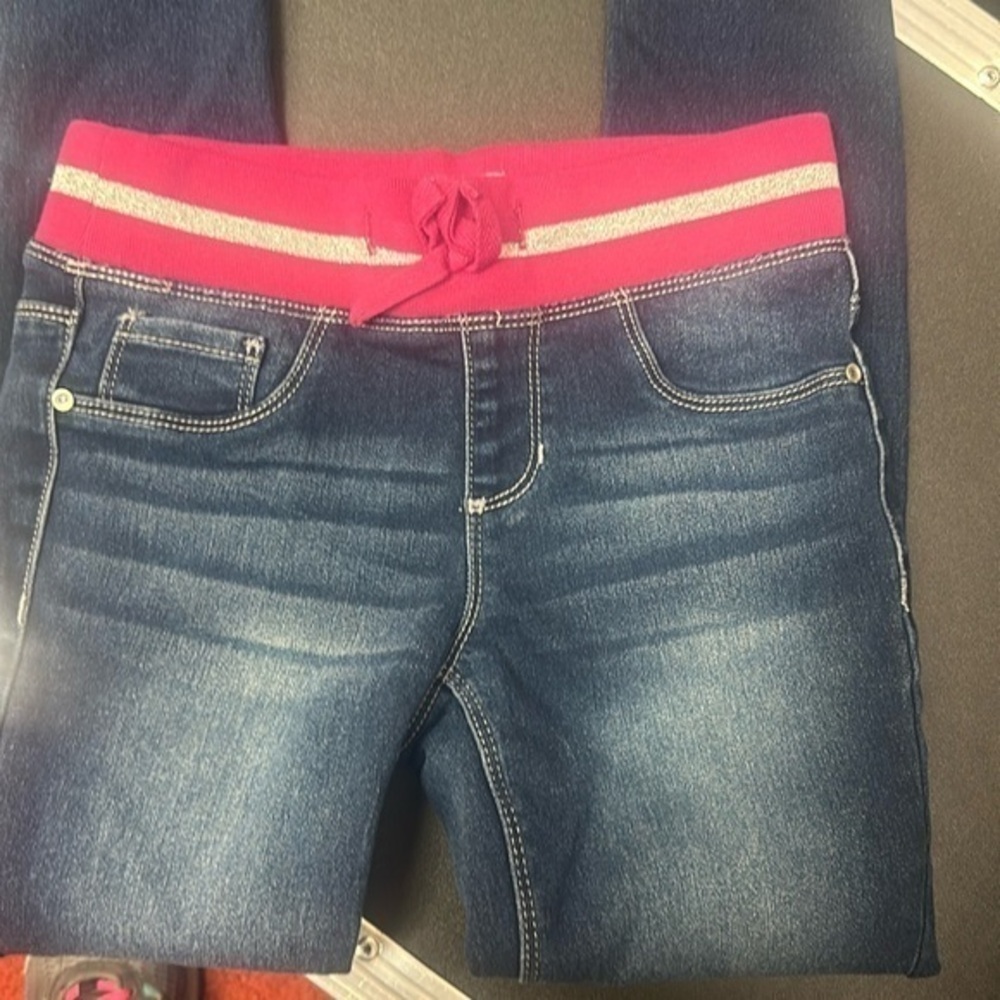 Blue ink girls pull on denim jegging size 10